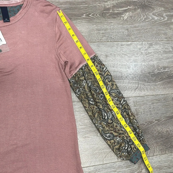 NWT Daytrip Raw Edge Oversized Ling Sleeve Top Boho XS - Picture 10 of 16